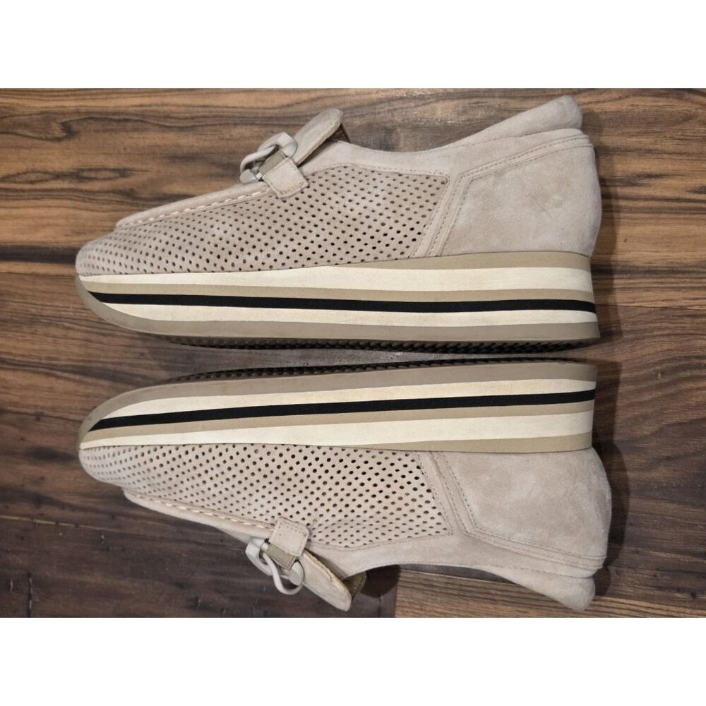 Softwaves Cassie EU 40 Suede Platform Loafers Beige Perforated Chain - Picture 7 of 14